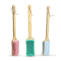 Bamboo long-handle silicone bath brush